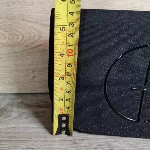 Giorgio Armani Matte Black Clutch Bag with Interior Zipper - New - Picture 8 of 15